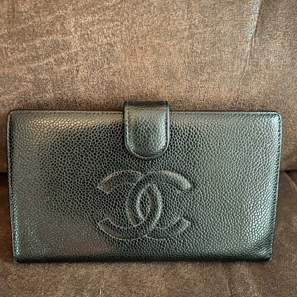Chanel Timeless L-Yen Wallet Caviar Long Black